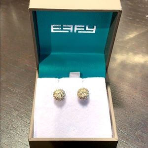 Effy Sterling Silver 0.1 CT T.W. Diamond Earrings